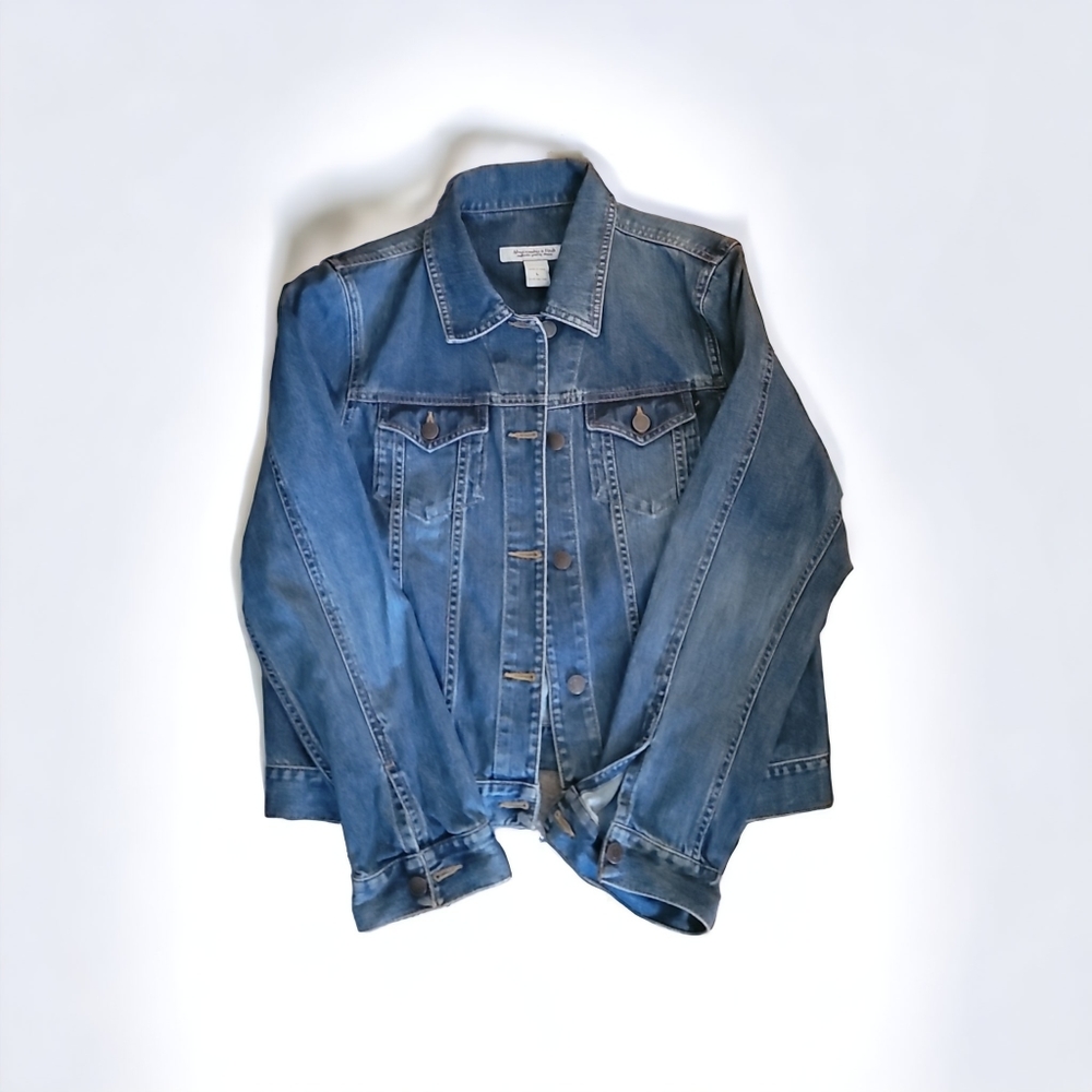 Y2K Abercrombie & Fitch Basic Denim Jacket Sz L Made in India